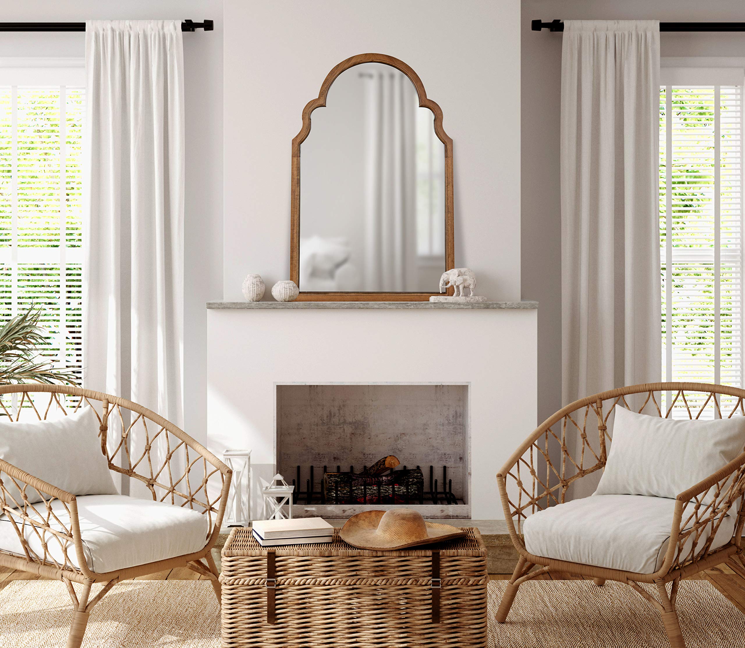 Amazon.co.jp: Kate and Laurel Hogan 木製アーチ型壁ミラー 24 x 36